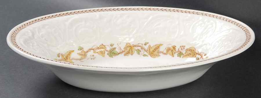 Golden Ivy (Laurel Rim) 10" Oval Vegetable Bowl by Wedgwood-1