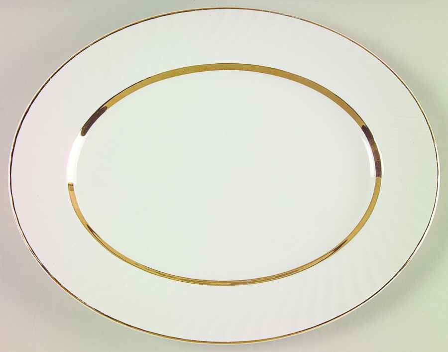 Golden Swirl 12" Oval Serving Platter by Wedgwood-1
