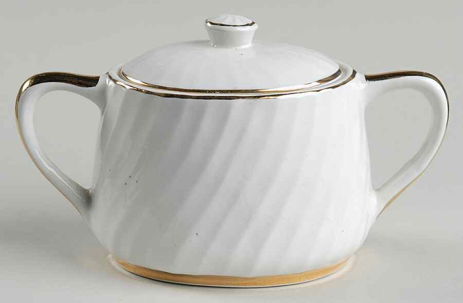 Golden Swirl Sugar Bowl & Lid by Wedgwood-1