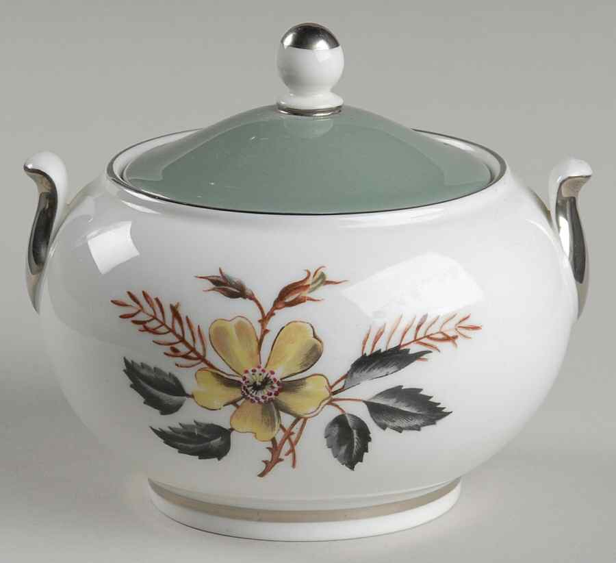 Greenwood (Bone) Sugar Bowl & Lid by Wedgwood-1