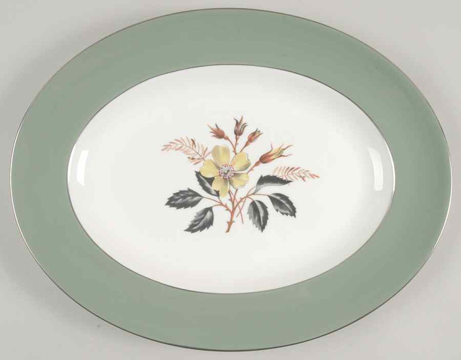 Greenwood (Bone) 13" Oval Serving Platter by Wedgwood-1