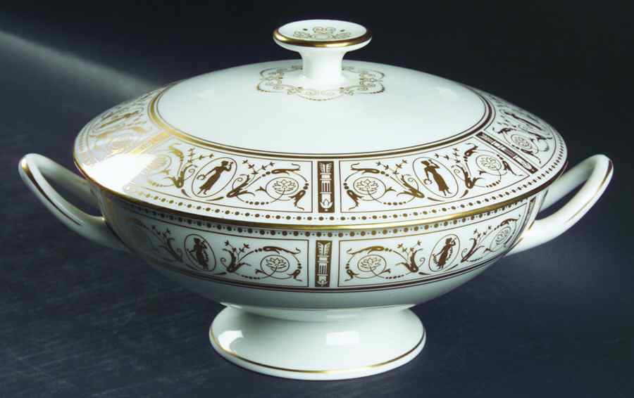 Grecian Gold Round Covered Vegetable by Wedgwood-1