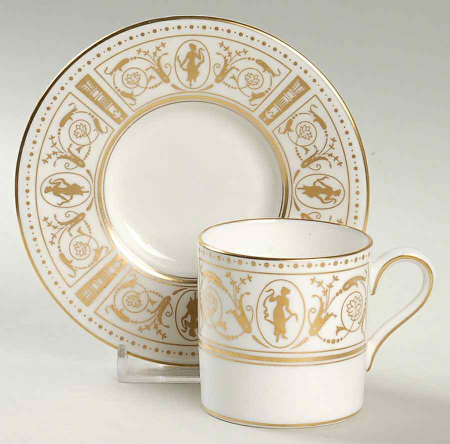 Grecian Gold Flat Demitasse Cup & Saucer Set by Wedgwood-1