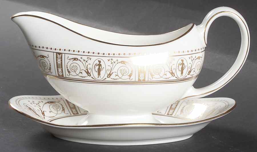 Grecian Gold Gravy Boat & Underplate by Wedgwood-1