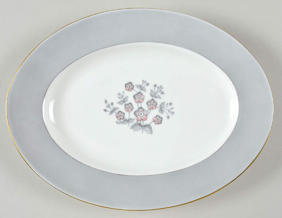 Grey Friar Pink 10" Oval Serving Platter by Wedgwood-1