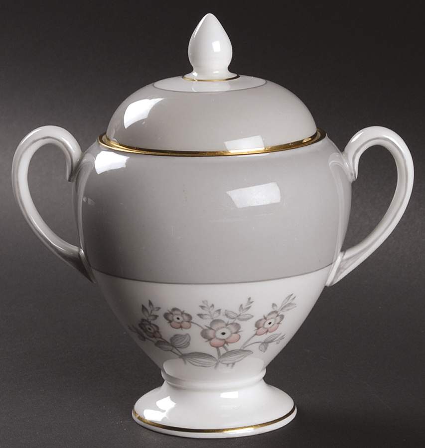 Grey Friar Pink Globe Shape Sugar Bowl & Lid by Wedgwood-1