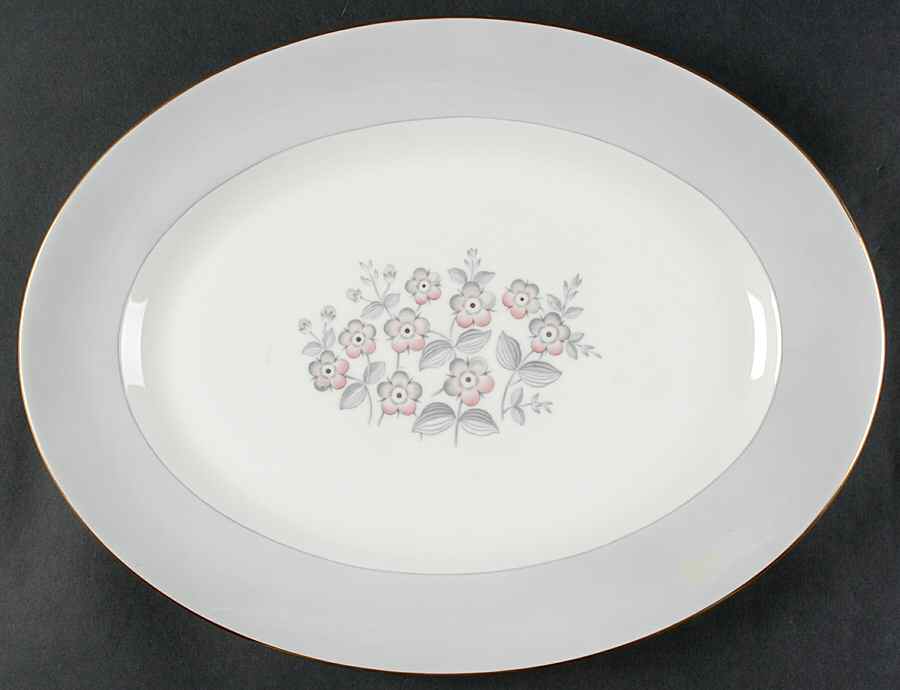 Grey Friar Pink 15" Oval Serving Platter by Wedgwood-1