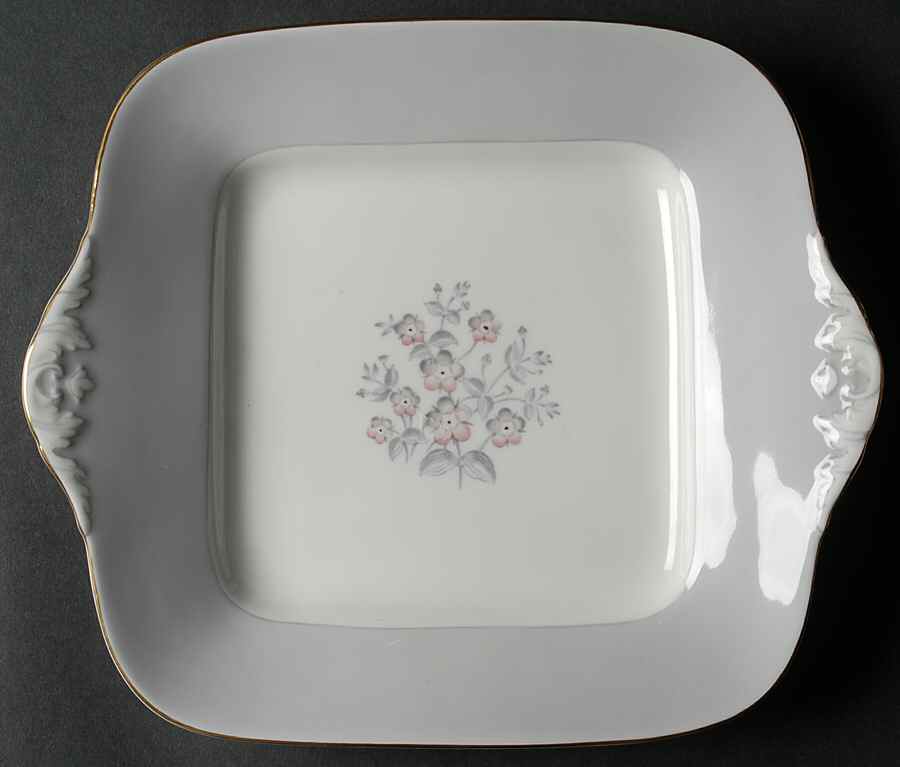 Grey Friar Pink Square Handled Cake Plate by Wedgwood-1