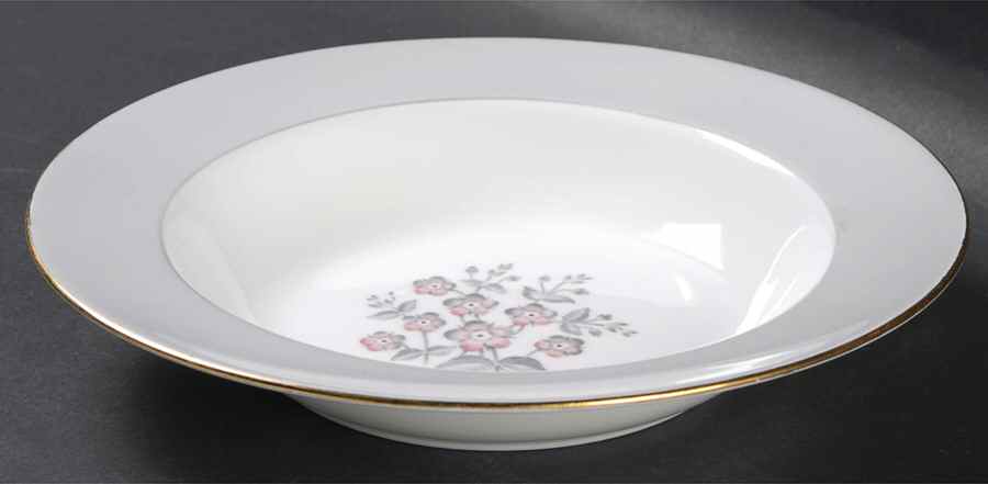 Grey Friar Pink Rim Soup Bowl by Wedgwood-1