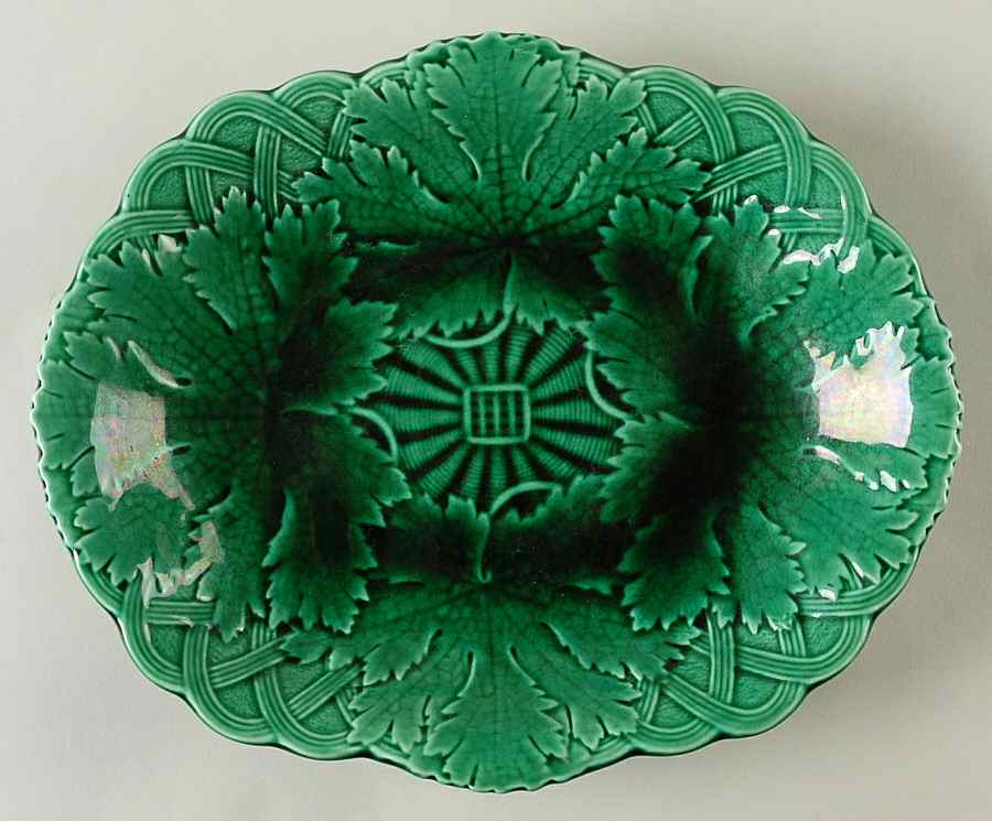 Green Glaze 10" Oval Serving Platter by Wedgwood-1