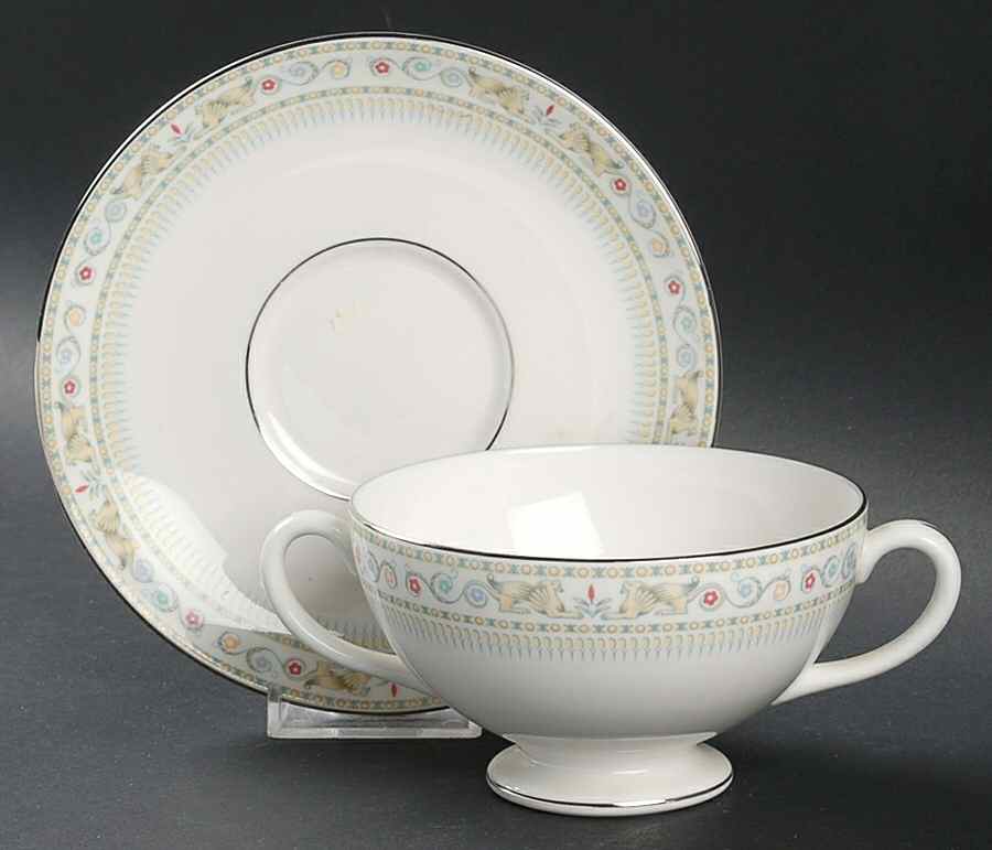 Griffons Footed Cream Soup Bowl & Saucer Set by Wedgwood-1
