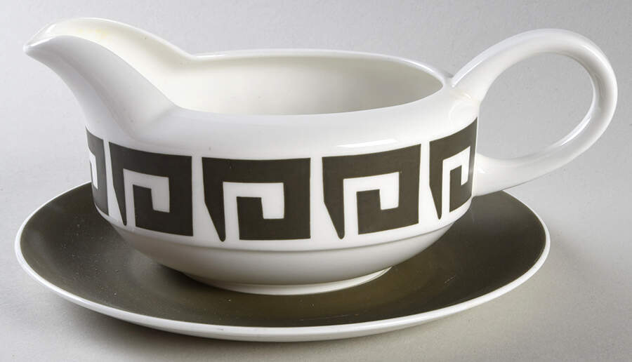 Green Keystone Gravy Boat & Underplate by Wedgwood-1