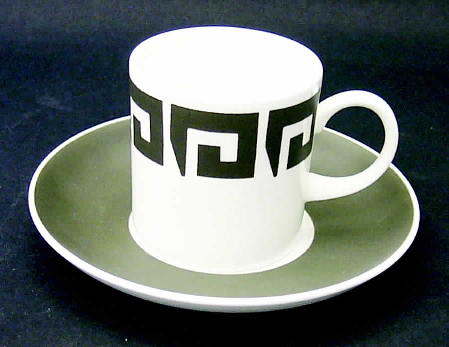 Green Keystone Can Shape Demitasse Cup and Saucer Set by Wedgwood-1