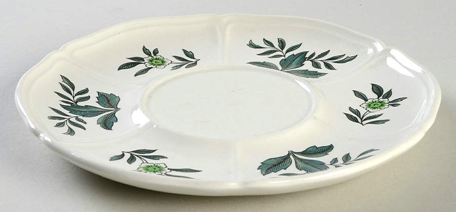 Green Leaf (Queen's Shape) Underplate for Sauce Boat by Wedgwood-1