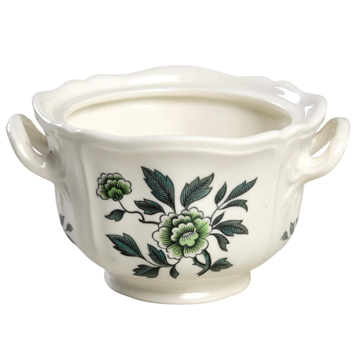 Green Leaf (Queen's Shape) Sugar Bowl No Lid by Wedgwood-1