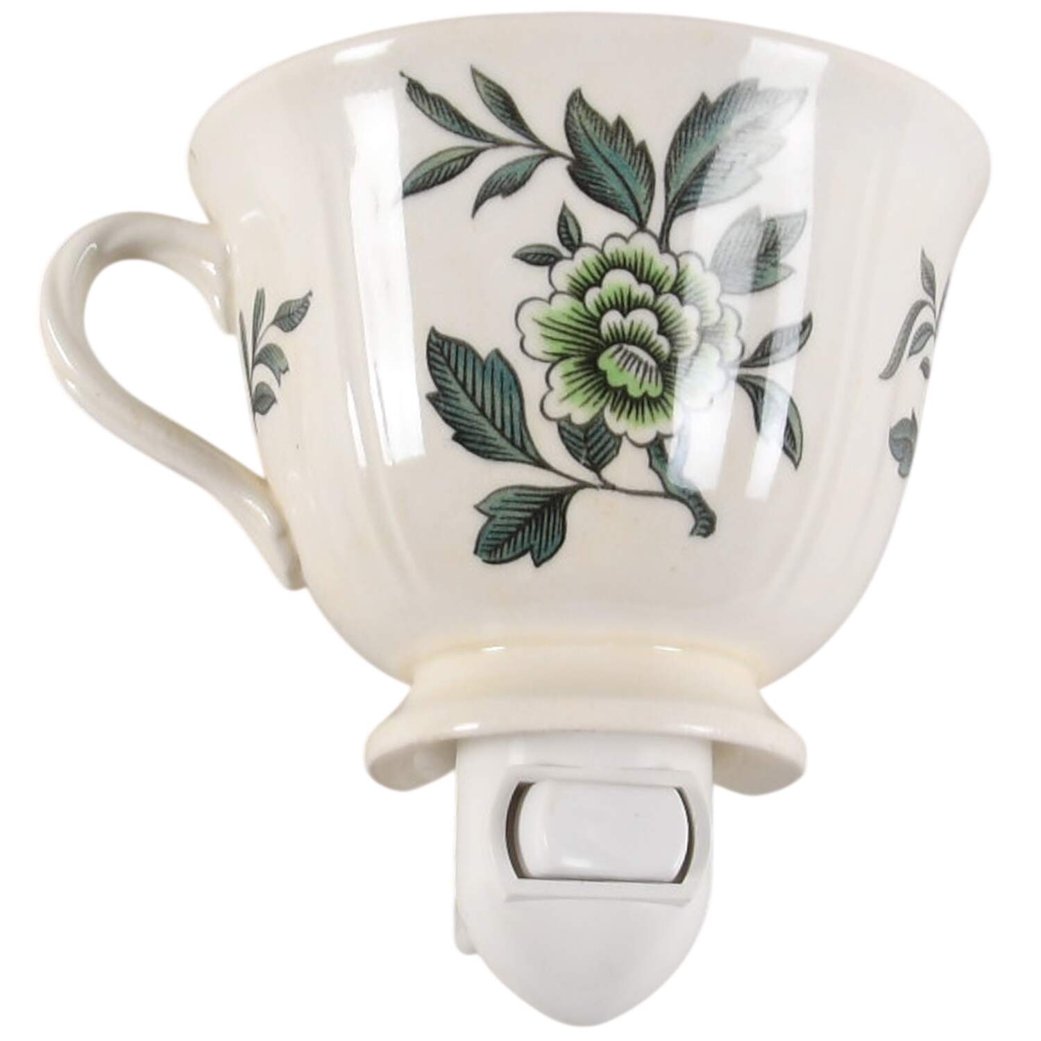 Green Leaf (Queen's Shape) 1 5/8" + cup (H) Night Light/Cup HC by Wedgwood-1