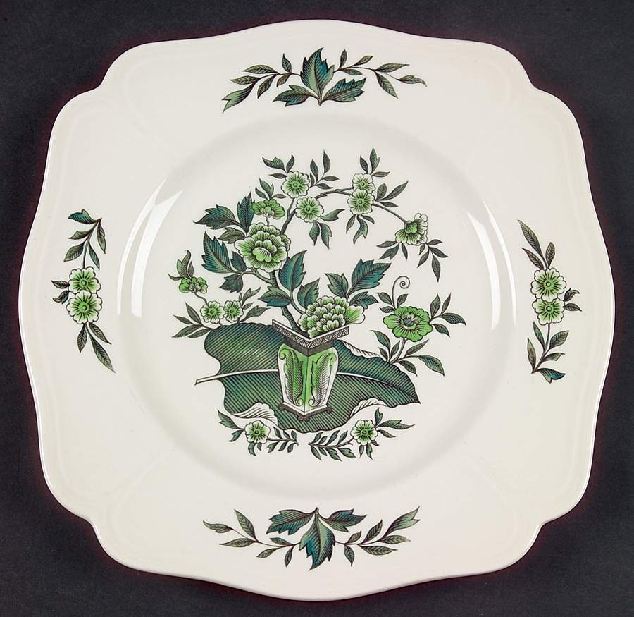 Green Leaf (Queen's Shape) Square Salad Plate by Wedgwood-1