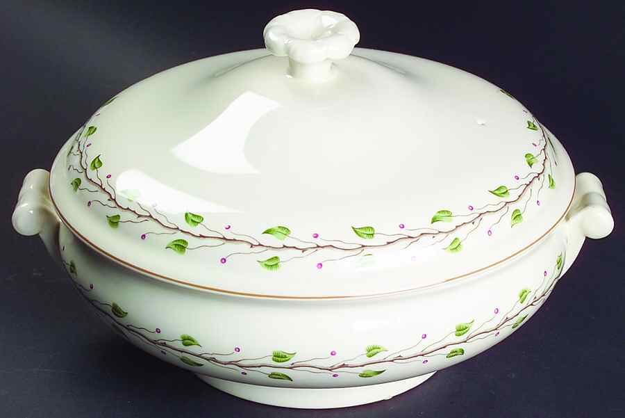 Green Leaf Round Covered Vegetable by Wedgwood-1