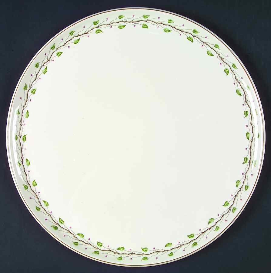 Green Leaf Round Torte Plate by Wedgwood-1