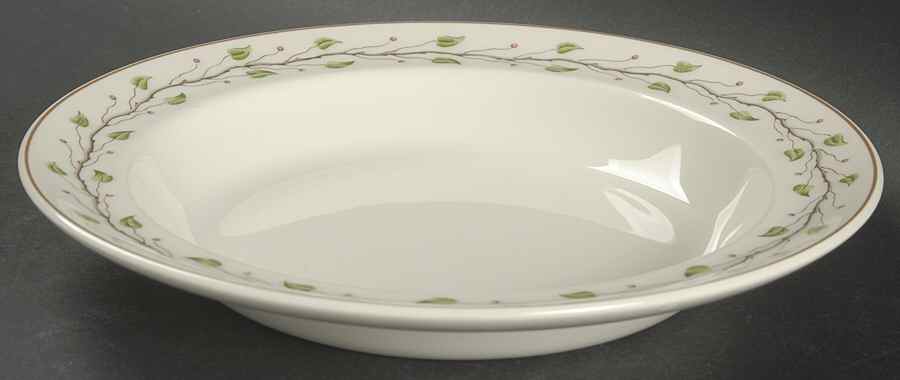 Green Leaf Large Rim Soup Bowl by Wedgwood-1