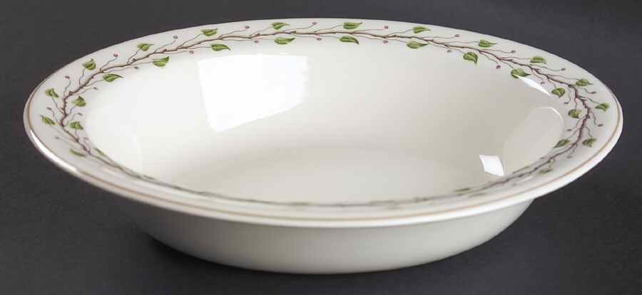 Green Leaf 9" Oval Vegetable Bowl by Wedgwood-1
