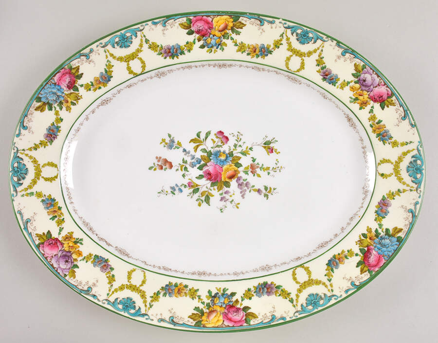 Grosvenor (W697, Cream Rim) 15" Oval Serving Platter by Wedgwood-1