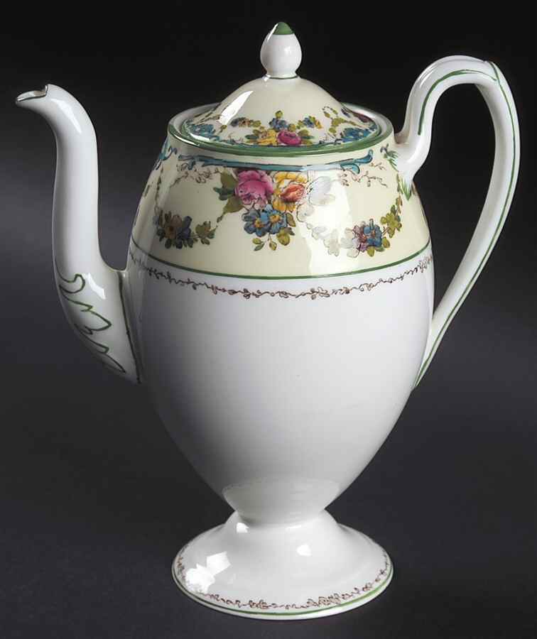 Grosvenor (W697, Cream Rim) Coffee Pot & Lid by Wedgwood-1