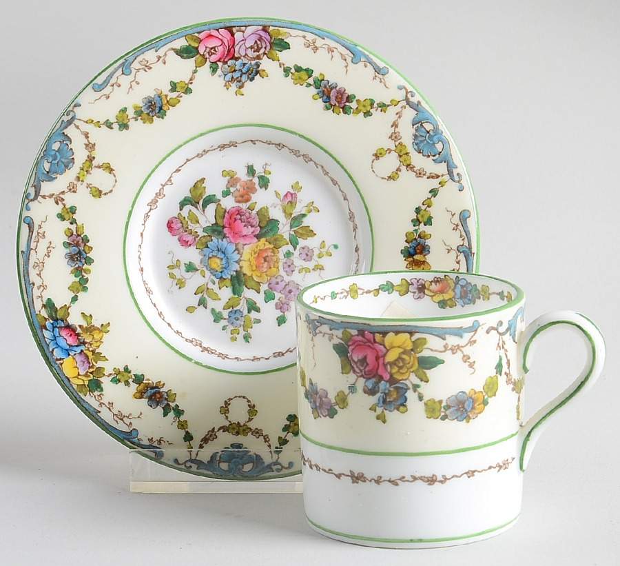 Grosvenor (W697, Cream Rim) Bond Shape Demitasse Cup and Saucer Set by Wedgwood-1
