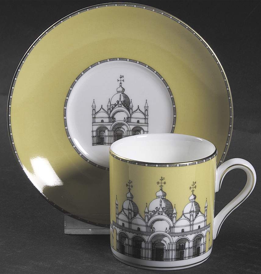Grand Tour Bond Shape Demitasse Cup and Saucer Set by Wedgwood-1