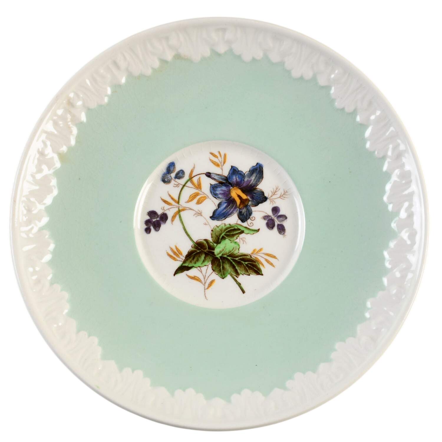 Hampton Court (Green Rim) Saucer for Cream Soup Bowl by Wedgwood-1