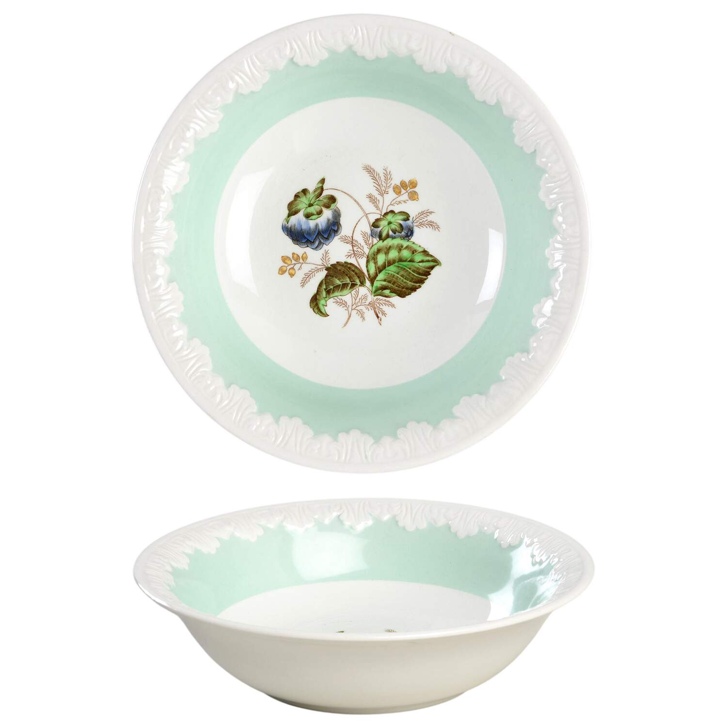 Hampton Court (Green Rim) Coupe Cereal Bowl by Wedgwood-1
