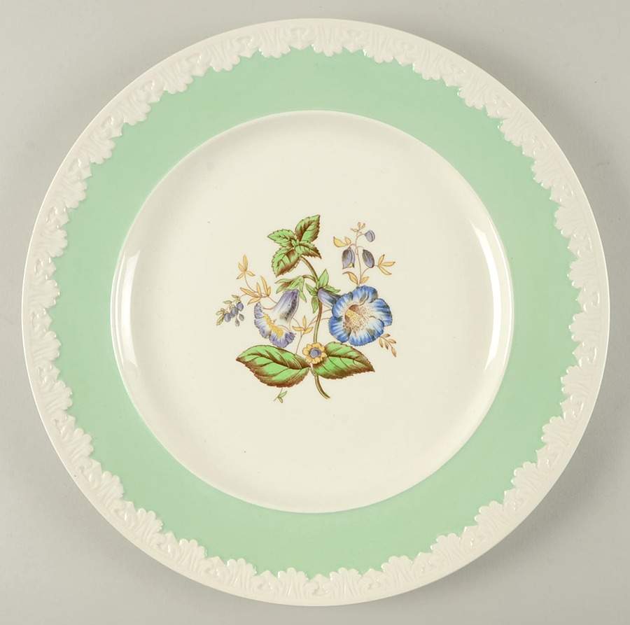 Hampton Court (Green Rim) 12" Chop Plate (Round Platter) by Wedgwood-1