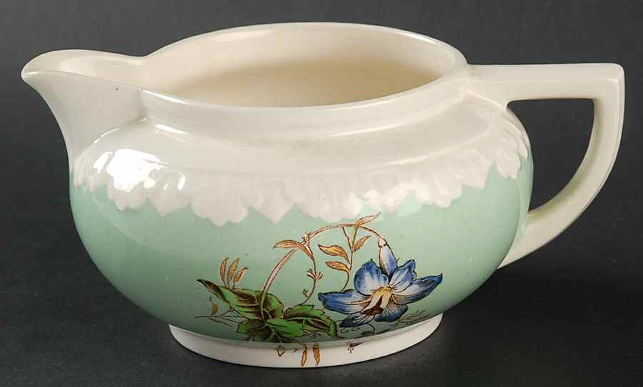 Hampton Court (Green Rim) Creamer by Wedgwood-1