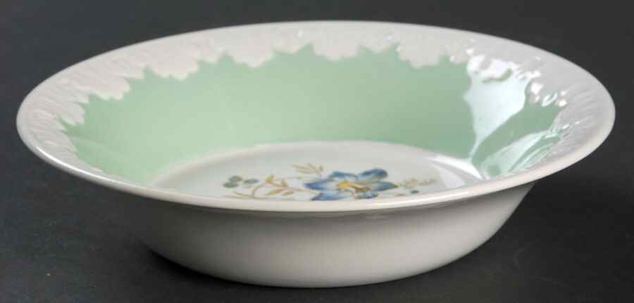 Hampton Court (Green Rim) Fruit/Dessert (Sauce) Bowl by Wedgwood-1