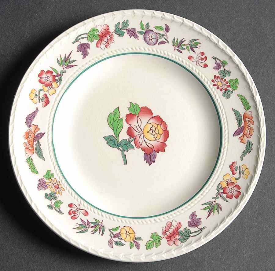 Harlech (Floral Rim & Center, No Trim) Bread & Butter Plate by Wedgwood-1