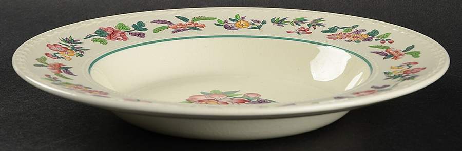 Harlech (Floral Rim & Center, No Trim) Rim Soup Bowl by Wedgwood-1
