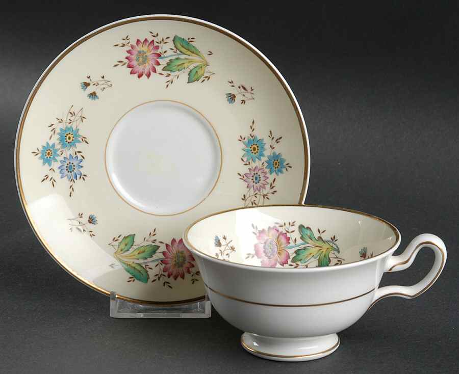 Harewood Footed Cup & Saucer Set by Wedgwood-1