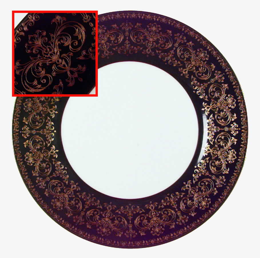 Harlech Green (Green Rim, Gold Scrolls) Dinner Plate by Wedgwood-1