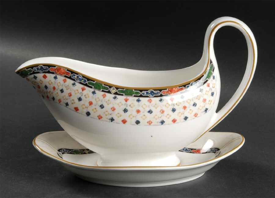 Harlequin Gravy Boat & Underplate by Wedgwood-1