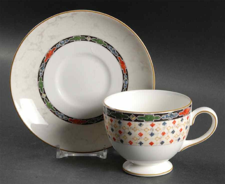 Harlequin Footed Cup & Saucer Set by Wedgwood-1