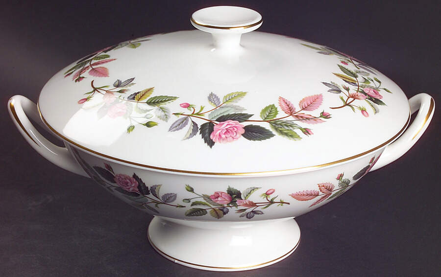 Hathaway Rose Round Covered Vegetable by Wedgwood-1
