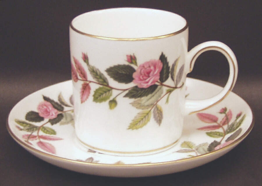 Hathaway Rose Can Shape Demitasse Cup and Saucer Set by Wedgwood-1