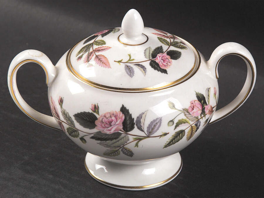 Hathaway Rose Leigh Shape Sugar Bowl & Lid by Wedgwood-1