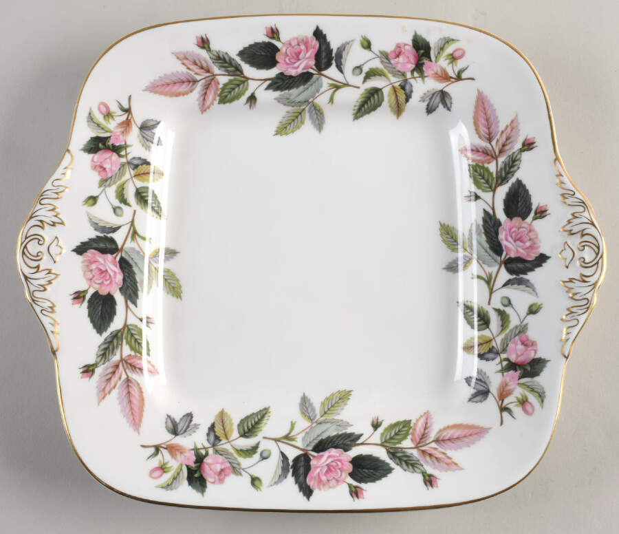 Hathaway Rose Square Handled Cake Plate by Wedgwood-1