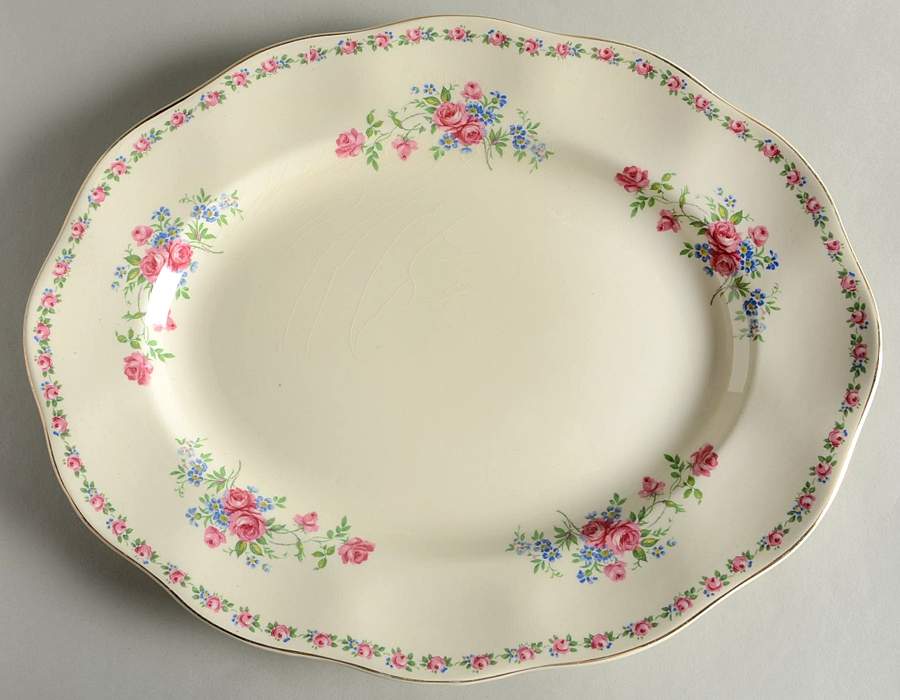 Harmony Rose 14" Oval Serving Platter by Wedgwood-1