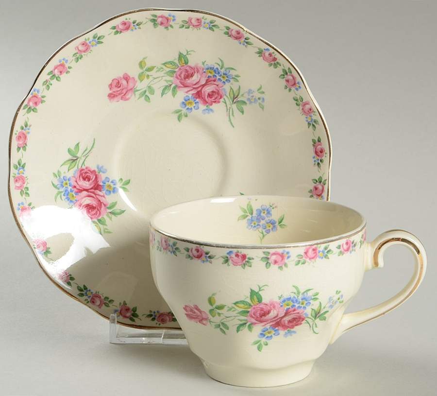 Harmony Rose Flat Cup & Saucer Set by Wedgwood-1