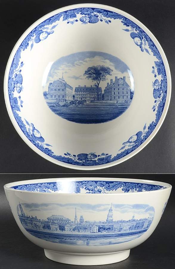 Harvard University Blue Punch Bowl by Wedgwood-1