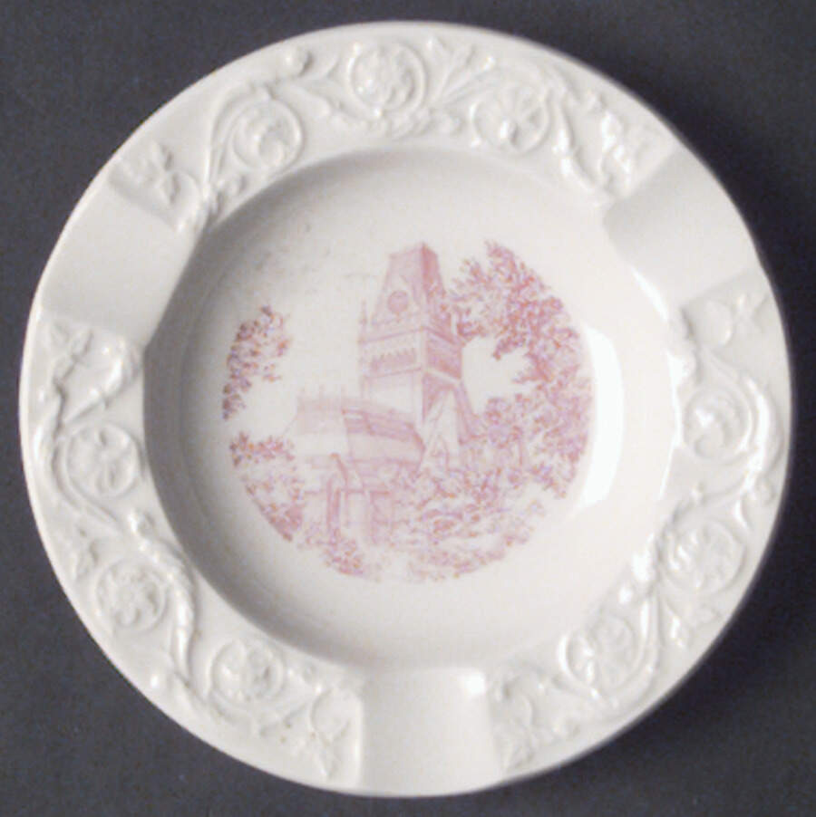 Harvard University Pink (No Gold Trim) 4" Ashtray by Wedgwood-1