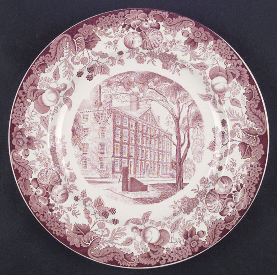 Harvard University Pink (No Gold Trim) Dinner Plate by Wedgwood-1