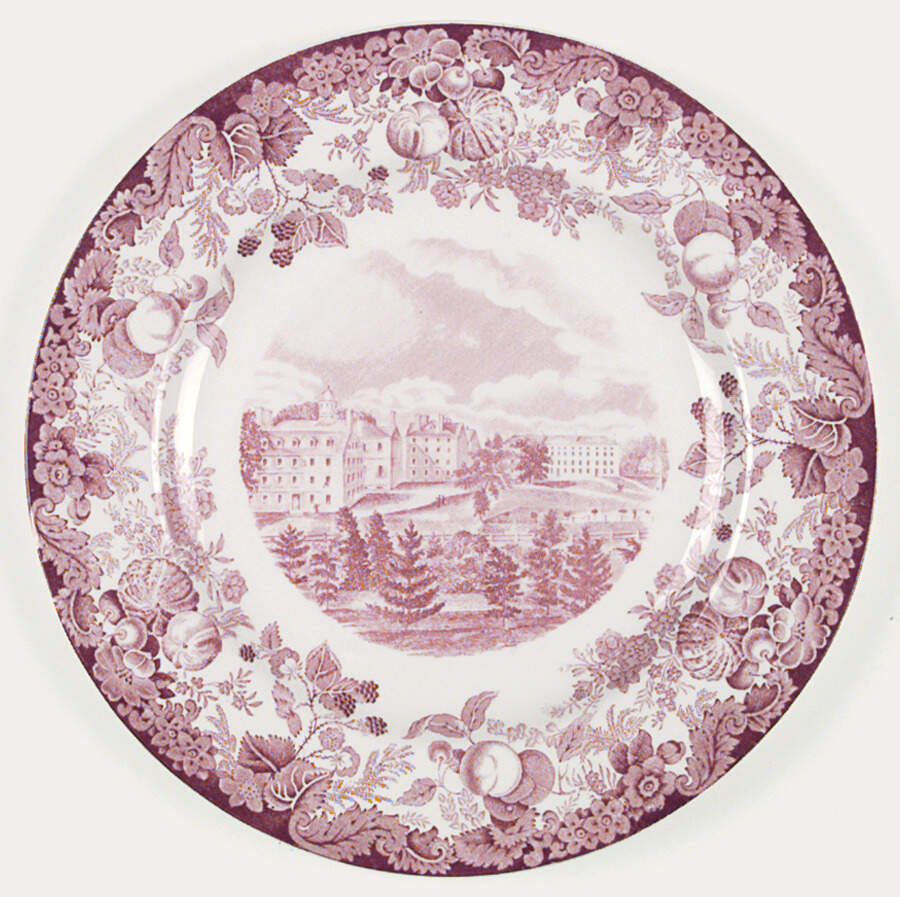 Harvard University Pink (No Gold Trim) Dinner Plate by Wedgwood-1